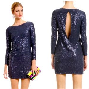 Tibi Sequined Open Back Zepplin Party Mini Dress Sz S